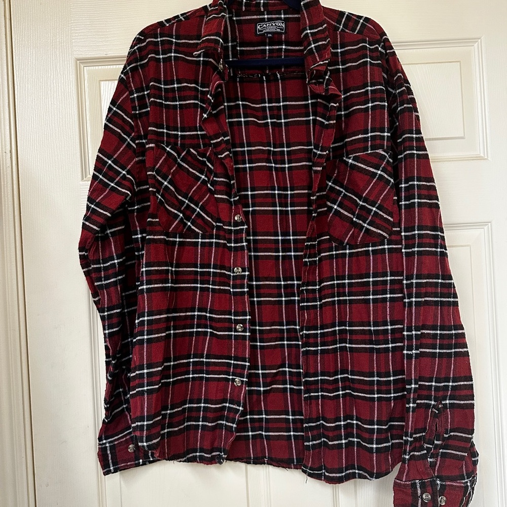 Caslon Women's Red Plaid Button Down Shirt